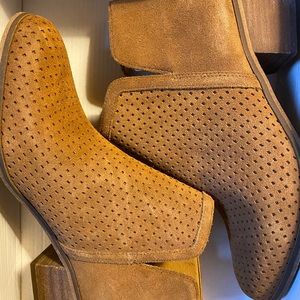 Suede Cognac Booties